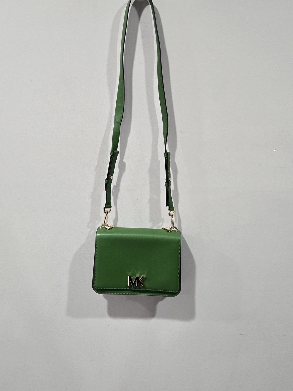 Michael Kors Bradshaw Medium Leather Convertible Shoulder Bag Green Crossbody